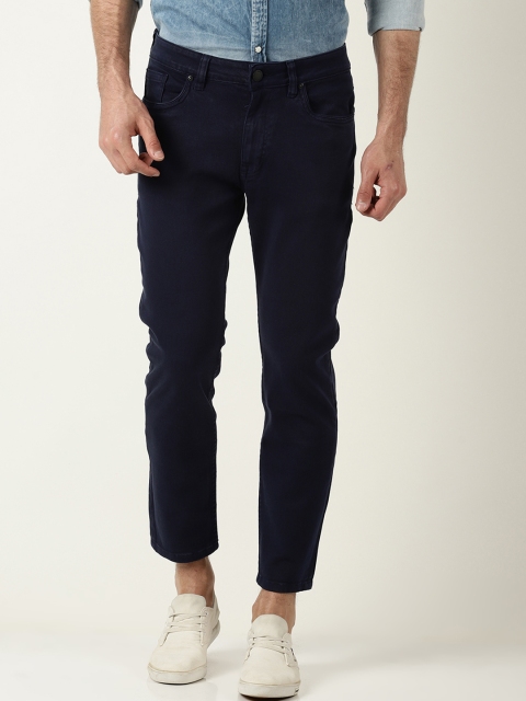 Blue Saint Men Navy Blue Slim Fit Mid-Rise Clean Look Stretchable Jeans
