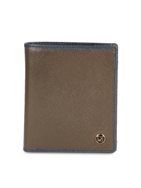 Da Milano Men Brown Solid Leather Two Fold Wallet