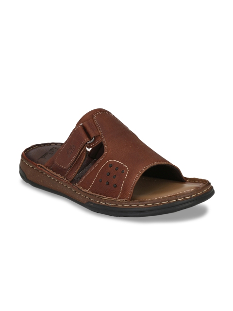 Hitz Men Brown Comfort Leather Sandals