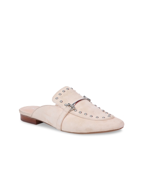 ALDO Women Beige Solid Synthetic Mules