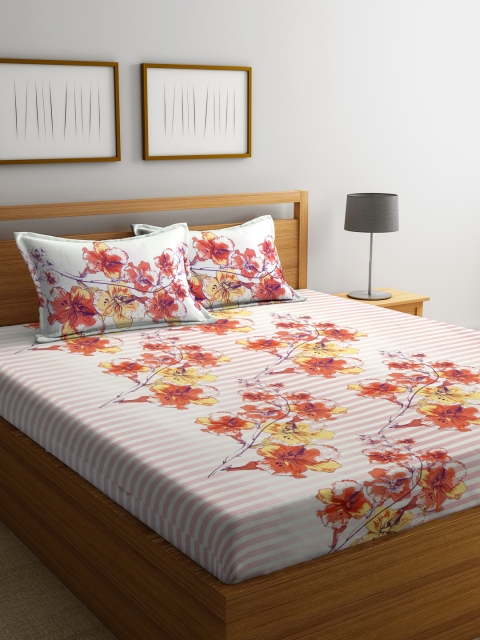 BOMBAY DYEING Orange & Off-White Floral Flat 130 TC Polycotton 1 King Bedsheet with 2 Pillow Covers
BOMBAY DYEING Orange & Off-White Floral Flat 130 TC Polycotton 1 King Bedsheet with 2 Pillow Covers