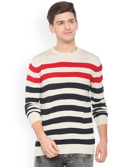 People Men White & Red Striped Pullover
People Men White & Red Striped Pullover