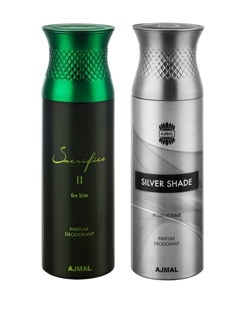 Sacrifice II Him & SilverShade Men Set of 2 Deodorants Spray, Black
