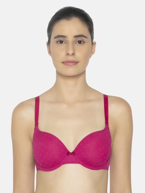 Triumph Fuchsia Pink 159 Invisible Wired Padded Ultimate Support T-Shirt Bra 123I155