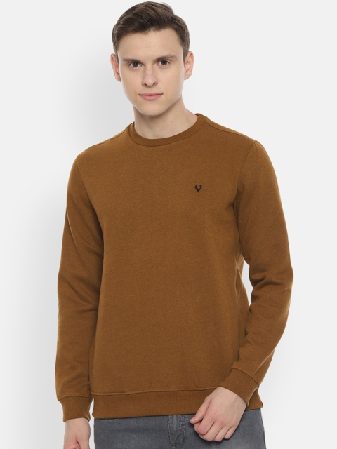 Allen Solly Men Brown Solid Pullover Sweatshirt