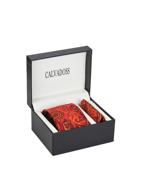 Calvadoss Men Red Accessory Gift Set