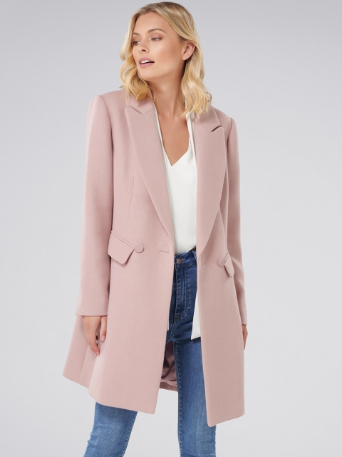 Forever New Women Pink Solid Tailored Jacket