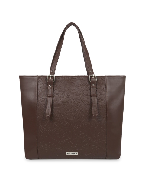 Toteteca Brown Textured Shoulder Bag