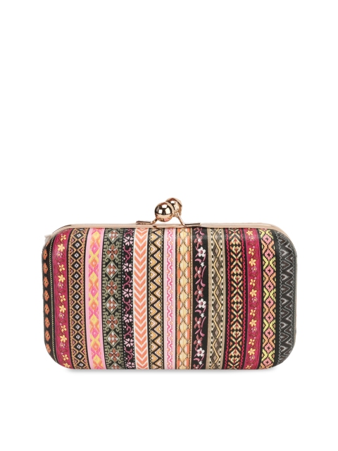 Kazo Multicoloured Textured Clutch, Multi