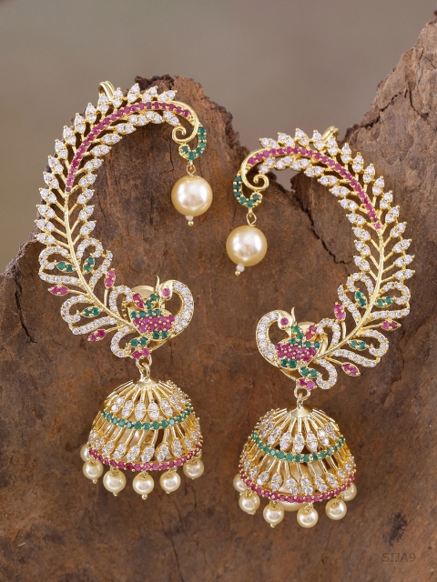 Voylla Gold-Plated Handcrafted Contemporary Jhumkas