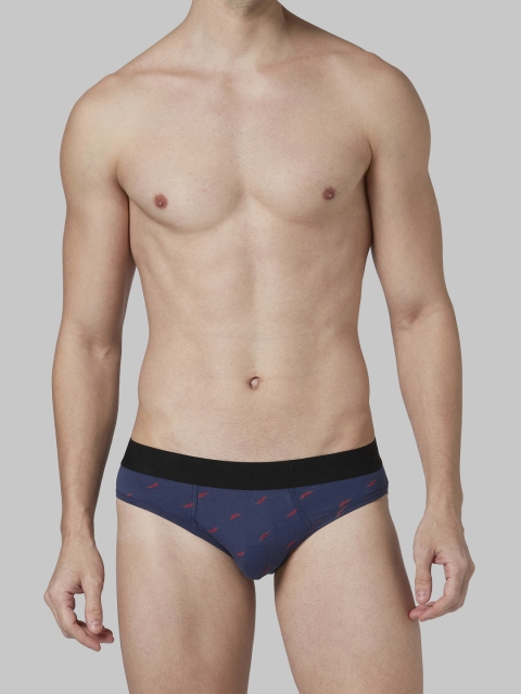 Park Avenue Men Blue Printed Mid-Rise Briefs-PZRX00078-B587F070