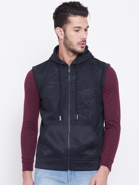 PORTBLAIR Men Navy Blue Printed Padded Jacket