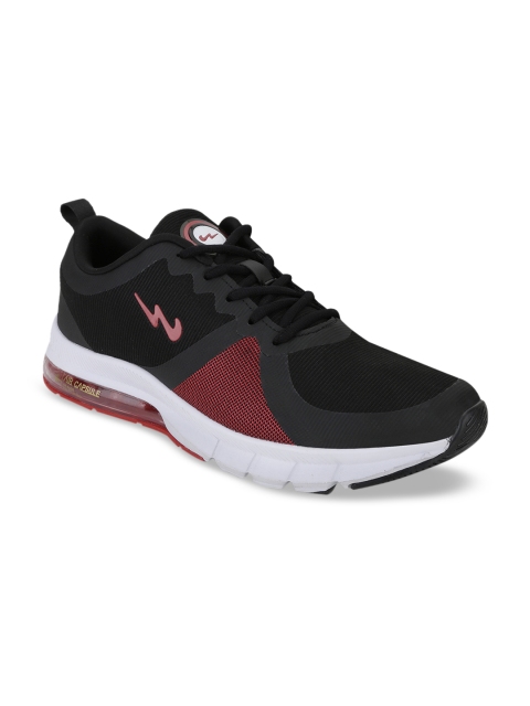 Campus Men Black Mesh Running Shoes