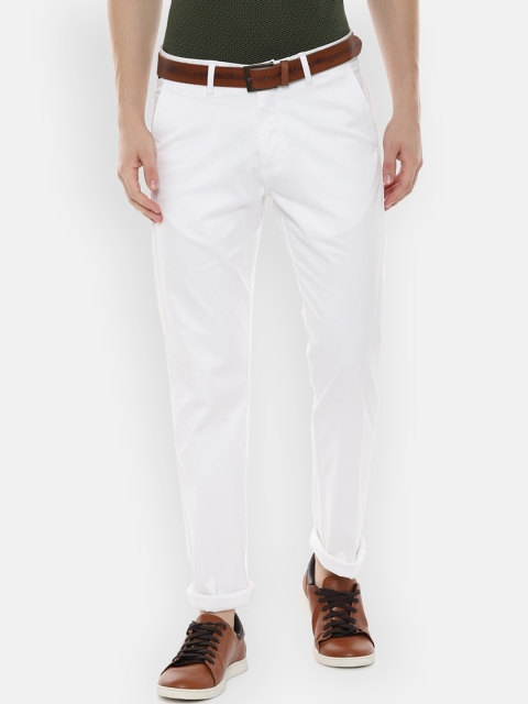 Allen Solly Men White Regular Fit Solid Regular Trousers