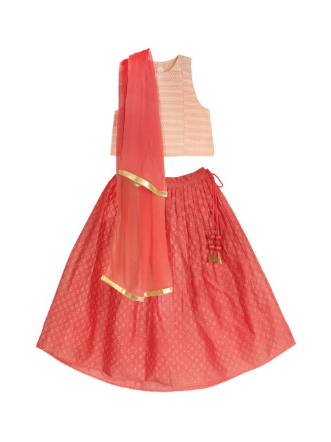 My Little Lambs Girls Coral Pink Woven Design Ready to Wear Lehenga & Blouse with Dupatta
My Little Lambs Girls Coral Pink Woven Design Ready to Wear Lehenga & Blouse with Dupatta