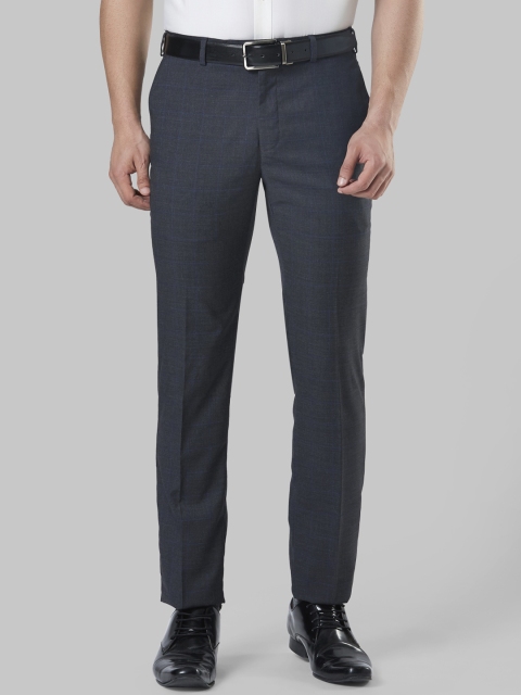 Raymond Men Grey Regular Fit Solid Formal Trousers