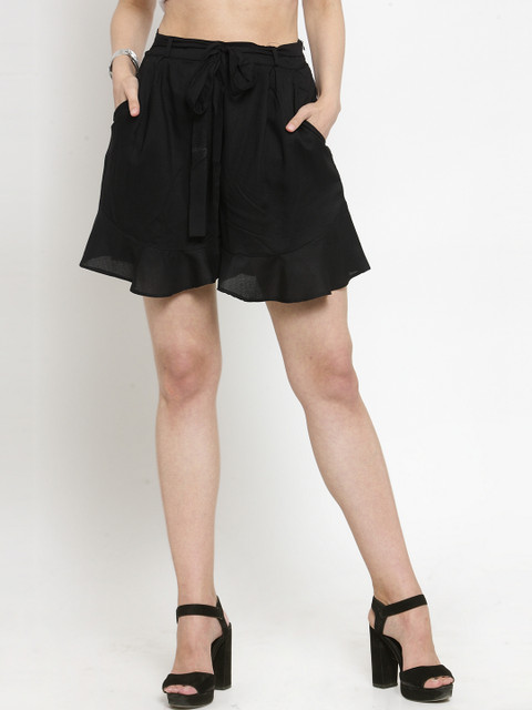 Just Wow Women Black Solid Regular Fit Regular Shorts
Just Wow Women Black Solid Regular Fit Regular Shorts