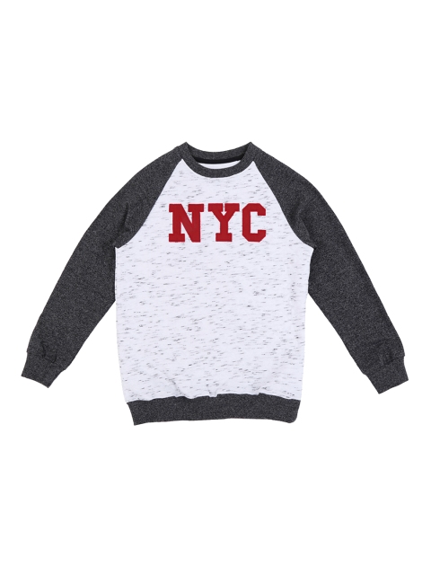 Pantaloons Junior Boys White Embroidered Sweatshirt