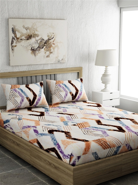 EverHOME Orange & Brown Geometric 210 TC Cotton 1 Queen Bedsheet with 2 Pillow Covers
EverHOME Orange & Brown Geometric 210 TC Cotton 1 Queen Bedsheet with 2 Pillow Covers
