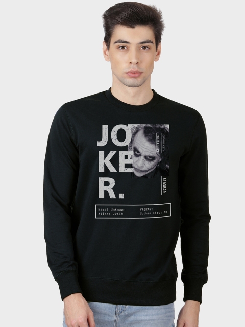 Free Authority Men Joker Printed Sweatshirt, Black