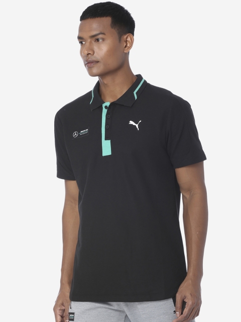 PUMA Motorsport Men Black Printed MAPM POLO Polo Collar T-shirt