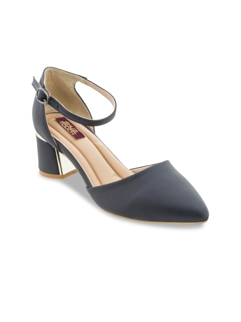 SHUZ TOUCH Women Navy Blue Solid Pumps