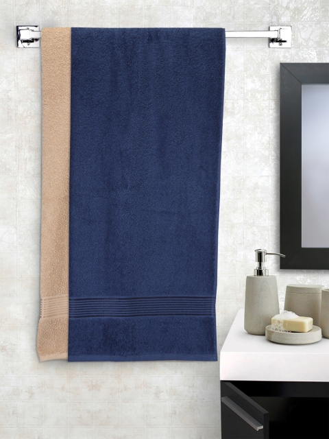 BIANCA Unisex Set of 2 380 GSM Solid Bath Towels, Navy blue