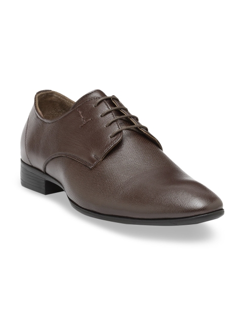 Teakwood Leathers Men Brown Textured Leather Derbys