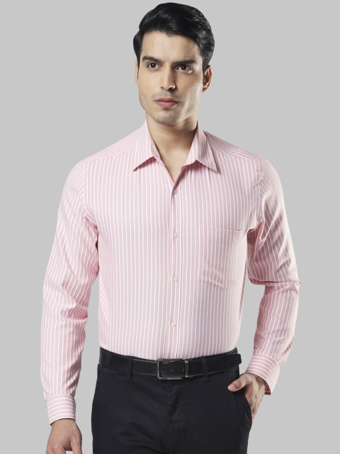 Next Look Men Red & White Regular Fit Striped Formal Shirt