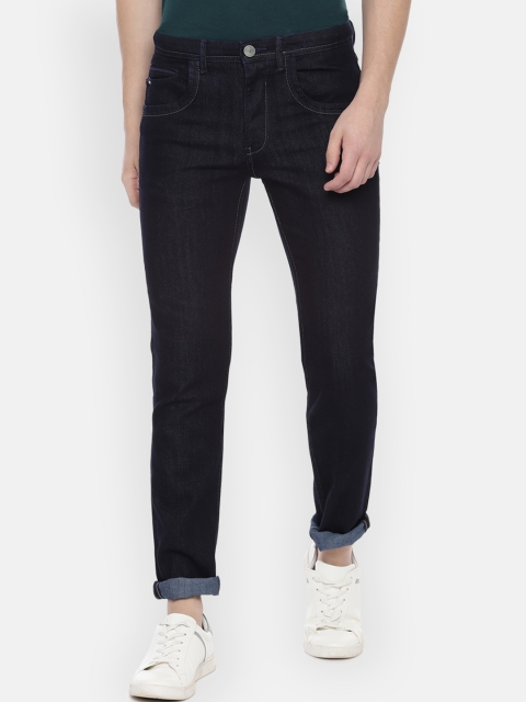 V Dot Men Navy Blue Slim Fit Mid-Rise Clean Look Stretchable Jeans