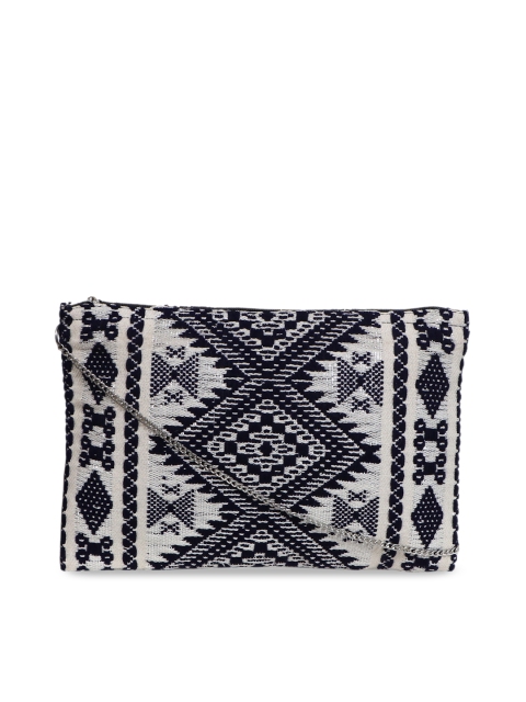 Diwaah Black & White Self Design Handmade Sling Bag