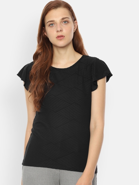 Allen Solly Woman Black Solid Top