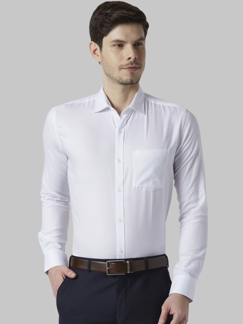 Park Avenue Men White Slim Fit Solid Formal Shirt