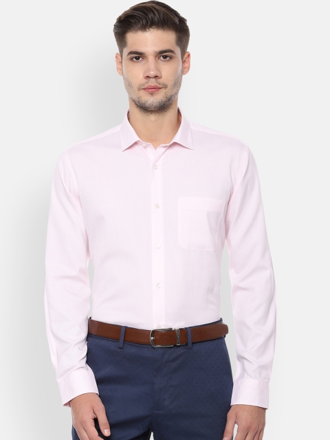 Van Heusen Men Pink Slim Fit Solid Formal Shirt