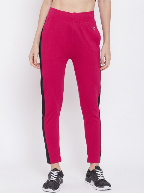 C9 AIRWEAR Women Pink Solid Straight-Fit Track Pants P1531