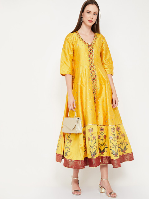 Melange by Lifestyle Women Yellow Embroidered Anarkali Kurta
Melange by Lifestyle Women Yellow Embroidered Anarkali Kurta