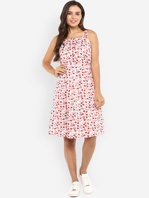 Ayaany Women White Floral Printed Fit and Flare Dress
Ayaany Women White Floral Printed Fit and Flare Dress