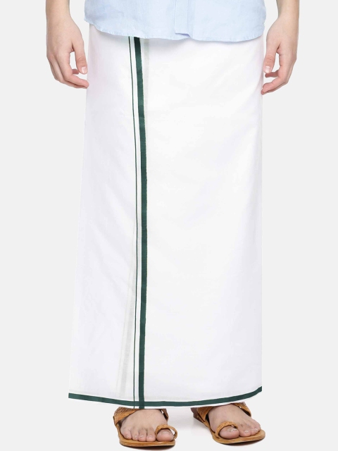 Chennis Men White Solid Dhoti