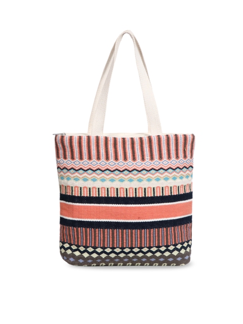 Diwaah Orange & Black Self Design Shoulder Bag