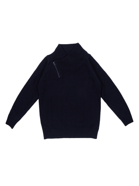 Pantaloons Junior Boys Navy Blue Ribbed Sweater