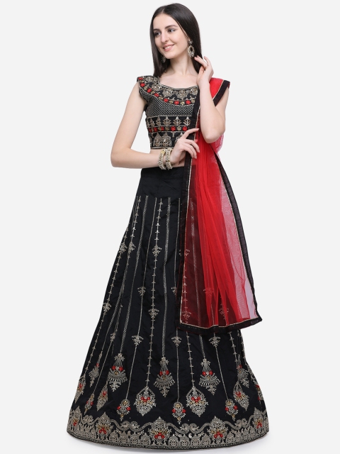 Aasvaa Black & Red Embroidered Semi-Stitched Lehenga & Unstitched Blouse with Dupatta
Aasvaa Black & Red Embroidered Semi-Stitched Lehenga & Unstitched Blouse with Dupatta