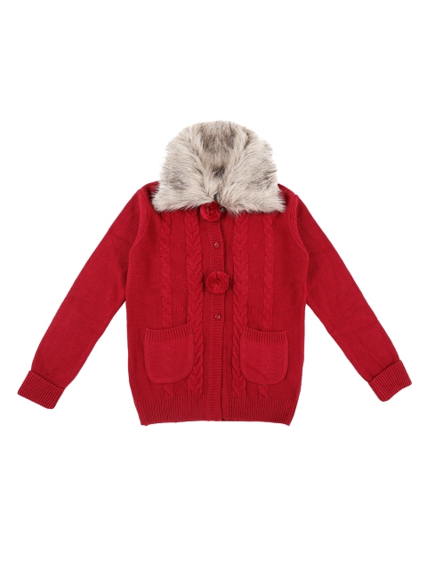 Pantaloons Junior Girls Red Solid Sweater