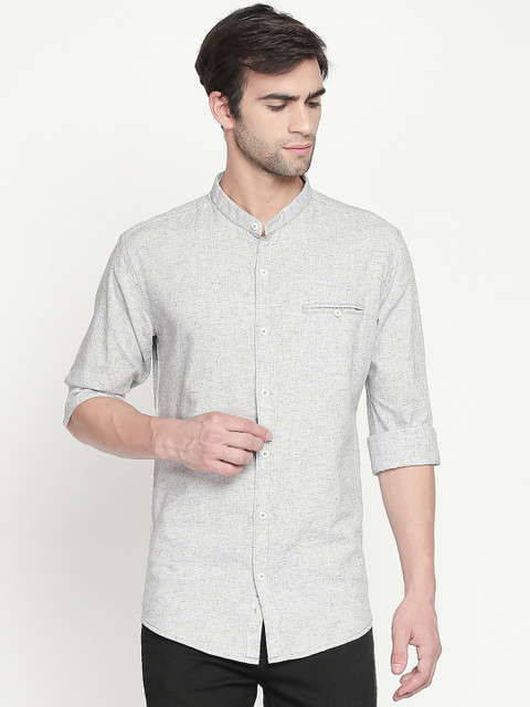 Mufti Men Grey Slim Fit Solid Casual Shirt 
Mufti Men Grey Slim Fit Solid Casual Shirt