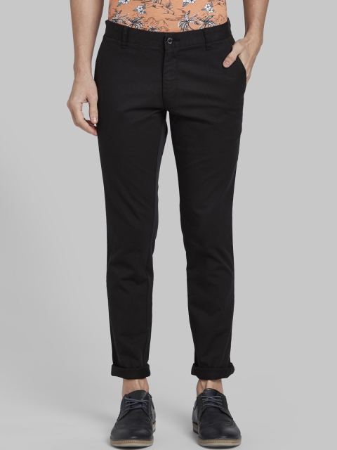 Parx Men Black Regular Fit Solid Chinos