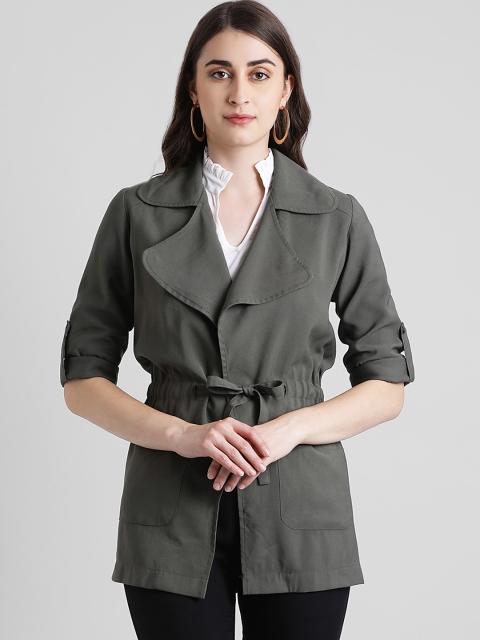 Zink London Women Grey Solid Tailored Jacket