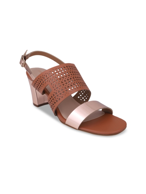 pelle albero Women Tan Colourblocked Sandals