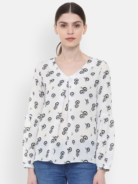 Allen Solly Woman White Printed A-Line Top