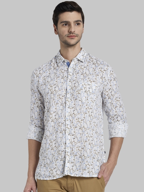 Parx Men Off-White Regular Fit Printed Casual Shirt
