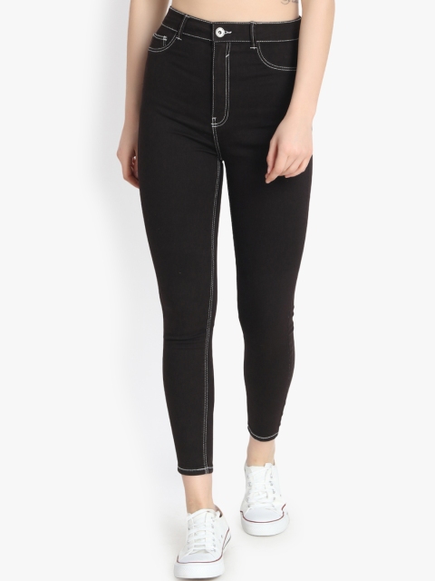 Kotty Women Black Skinny Fit High-Rise Clean Look Stretchable Jeans