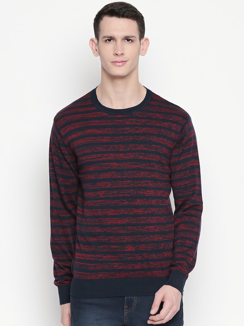 BYFORD by Pantaloons Men Navy Blue & Red Striped Sweater
BYFORD by Pantaloons Men Navy Blue & Red Striped Sweater